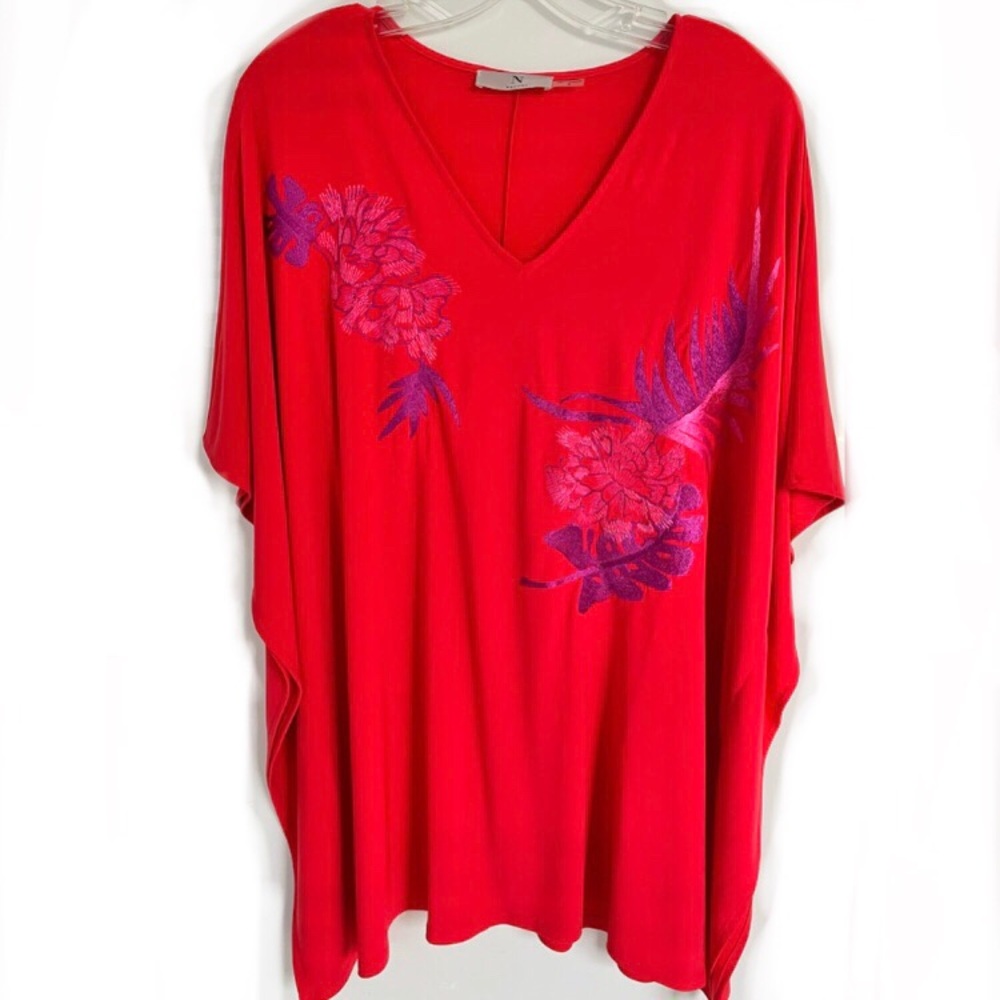 Natori Waterfall Embroidered Kaftan Tunic